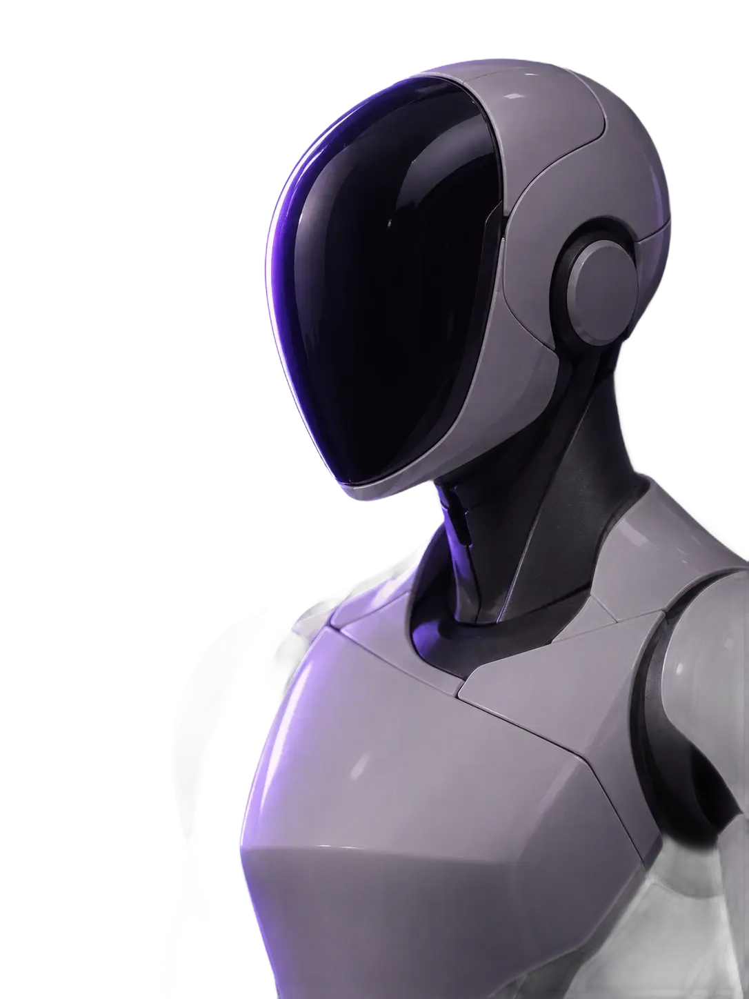 White humanoid robot, illustration